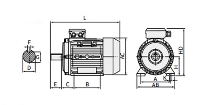 50Hz 60Hz 방수 0.09kw 0.12Hp 4극 비동기 전동기 380V 1500RPM 삼상 밀폐형 220V AC 전압 10